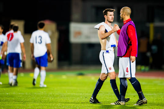 Håvard Nordtveit and Tore Reginiussen of Norway