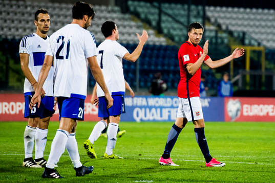 Martin Linnes of Norway celebrates