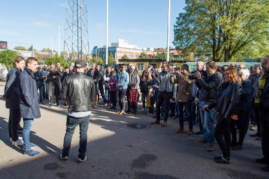 Det kom många till hyllningen då Anders Svensson