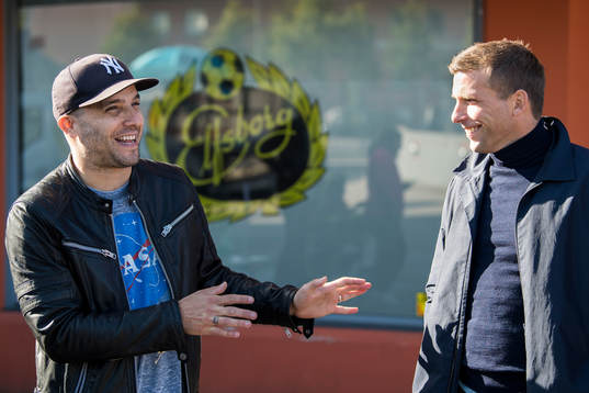 Konstnären Shai Dahan och Anders Svensson då Anders