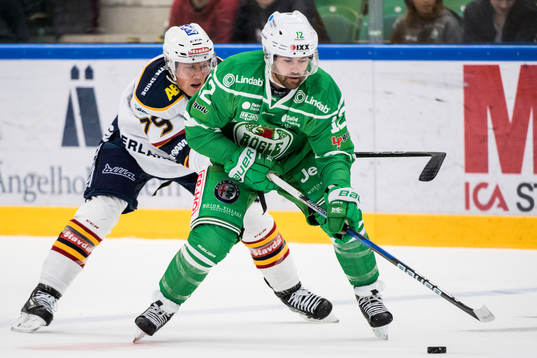 Rögles Jack Connolly och Djurgårdens Patrik Lundh