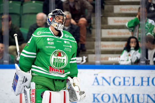 Rögles målvakt Justin Pogge deppar