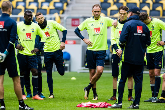 Sveriges Ken Sema, Marcus Berg, Andreas Granqvist och Albin