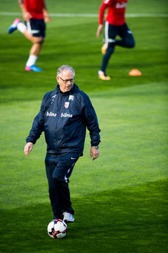 Lars Lagerbäck, head coach of Norway