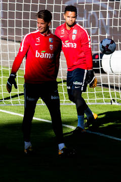 Goalkeeper Ørjan Håskjold Nyland and goalkeeper Sten