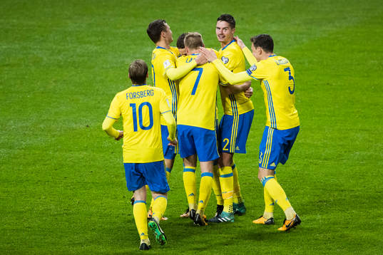 Sveriges Emil Forsberg, Sebastian Larsson, Mikael Lustig