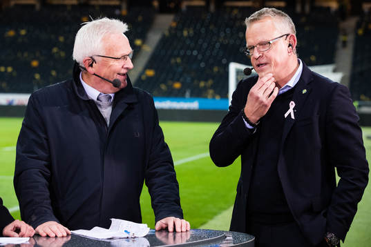 Hans Backe och Sveriges förbundskapten Janne Andersson i