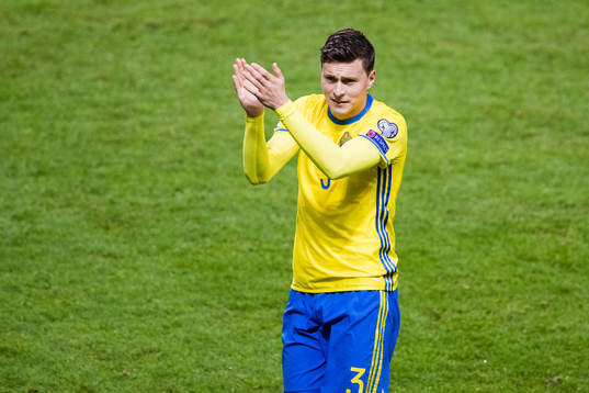 Sveriges Victor Nilsson Lindelöf jublar