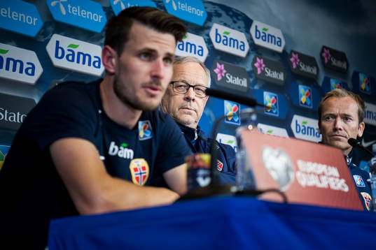 Håvard Nordtveit of Norway, Lars Lagerbäck, head coach of