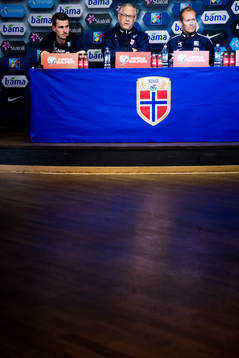 Håvard Nordtveit of Norway, Lars Lagerbäck, head coach of