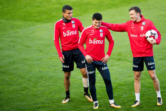 Mohamed Elyounoussi, Tarik Elyounoussi and Martin Linnes of