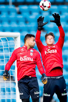 Goalkeeper Sten Grytebust and goalkeeper Ørjan Håskjold