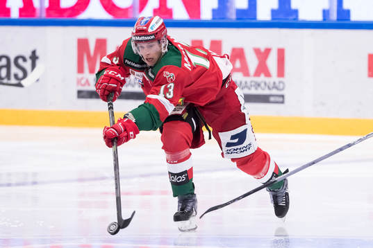 Moras Emil Bejmo  i ishockeymatchen i SHL mellan Mora och