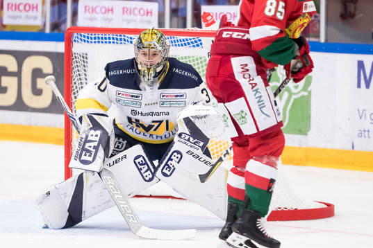 s målvakt Linus Söderström  i ishockeymatchen i SHL