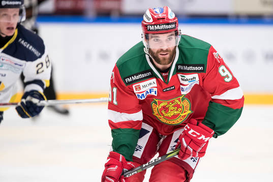Moras Jacob Lagacé i ishockeymatchen i SHL mellan Mora och