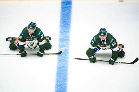 Färjestads Per Åslund och Sebastian Erixon
