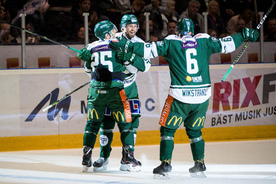 Färjestads Martin Johansson, Dick Axelsson och Mikael