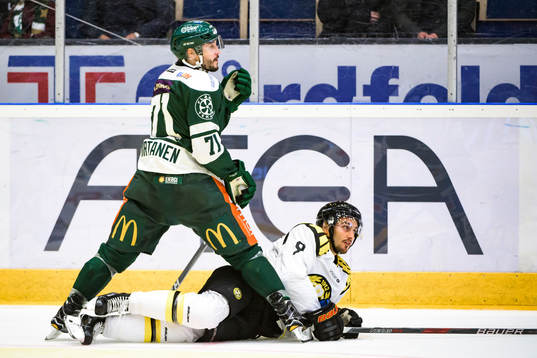 Färjestads Jesse Virtanen och Brynäs Louie Caporusso