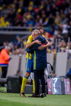 Sveriges förbundskapten Janne Andersson och Andreas