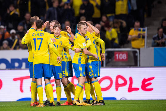 Sveriges Viktor Claesson, Ola Toivonen, Emil Forsberg,