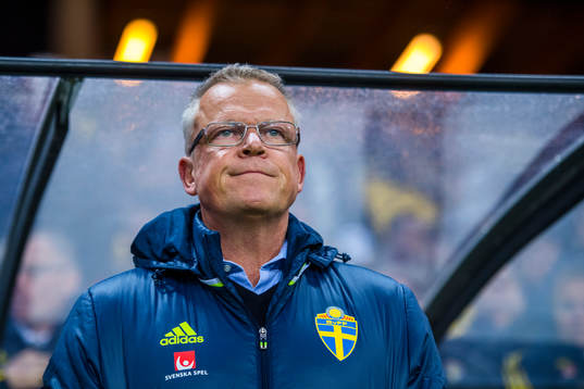 Sveriges förbundskapten Janne Andersson före