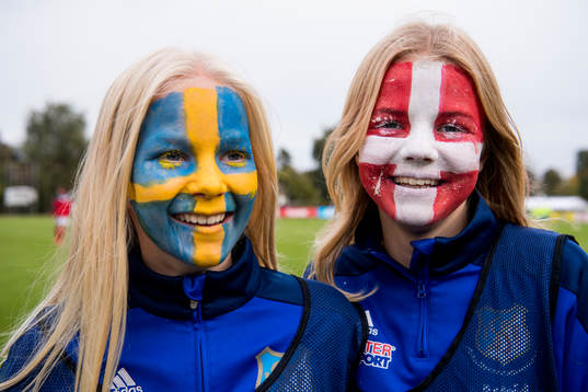 under landskampen i fotboll mellan Sverige och Danmark