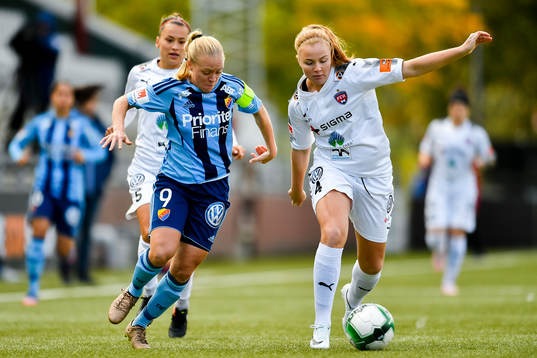 Djurgårdens Mia Jalkerud och Rosengårds Glodis Perla