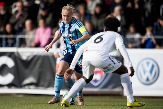 Djurgårdens Mia Jalkerud och Rosengårds Anita Asante