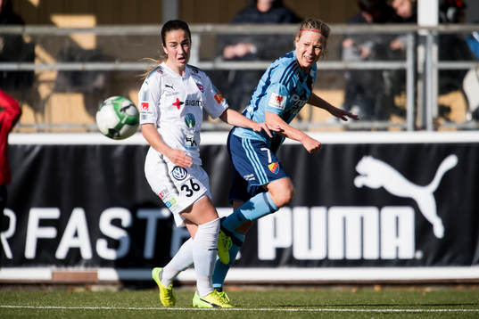 Djurgårdens Katrin Schmidt och Rosengårds Edina Filekovic