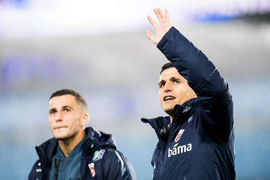 Omar Elabdellaoui and Mohamed Elyounoussi of Norway
