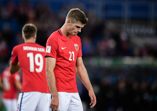 Norway Alexander Sørloth of Norway looks dejected