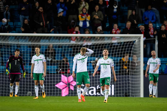 Players of Northern Ireland look dejected