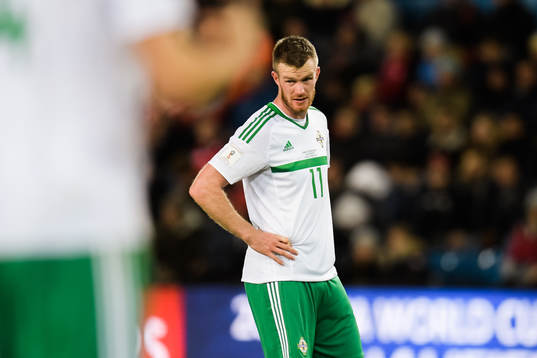 Chris Brunt of Northern Ireland  looks dejected