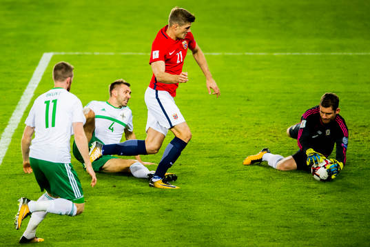 Chris Brunt, Gareth McAuley of Northern Ireland, Alexander