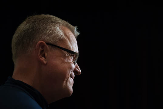 Förbundskapten Janne Andersson ler