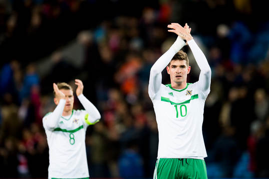 Steven Davis and Daniel Lafferty of Northern Ireland