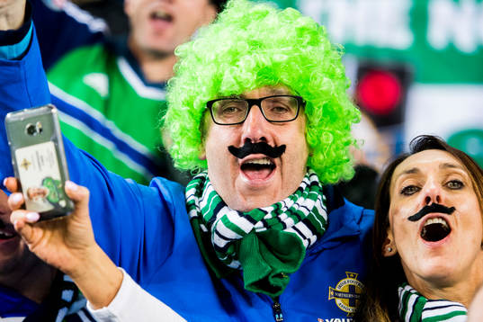 Spectators supporting Northern Ireland