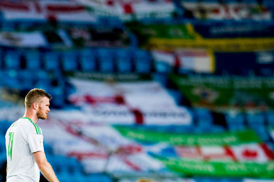 Chris Brunt of Northern Ireland looks dejected