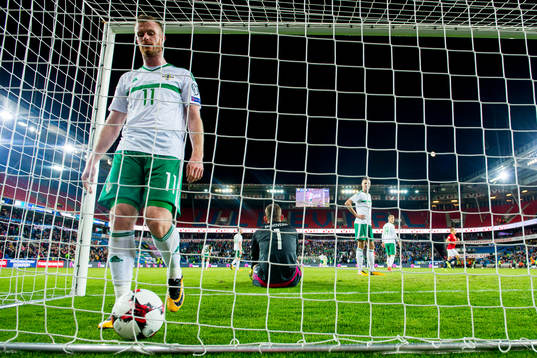 Chris Brunt of Northern Ireland looks dejected