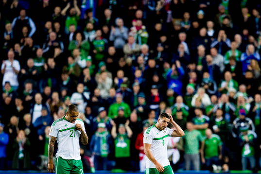 Josh Magennis and Conor Washington of Northern Ireland