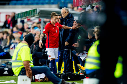 Stefan Johansen is substituted by Lars Lagerbäck, head