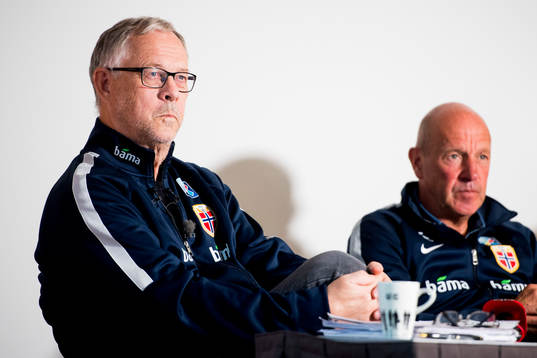 Lars Lagerbäck, head coach of Norway, and Nils Johan Semb,