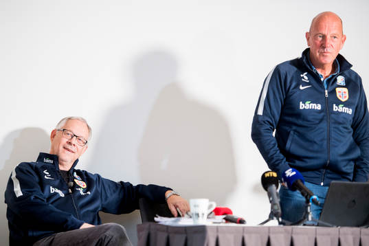 Lars Lagerbäck, head coach of Norway, and Nils Johan Semb,