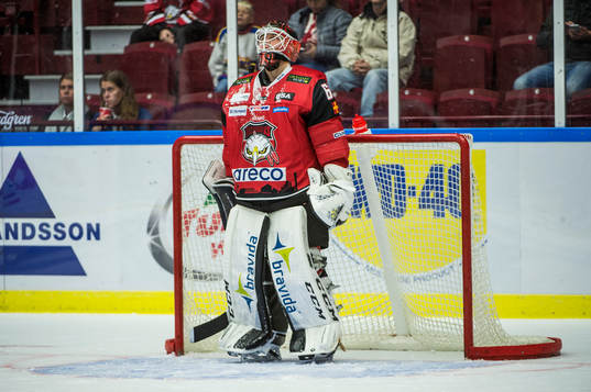 Malmö Redhawks målvakt Oscar Alsenfelt deppar