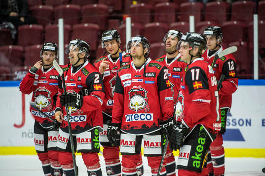 Malmö Redhawks Erik Andersson, Daniel Zaar och Lukas