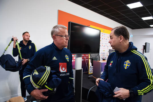 Andreas Granqvist, förbundskapten Janne Andersson och