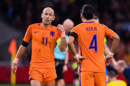 Hollands Arjen Robben och Karim Rekik