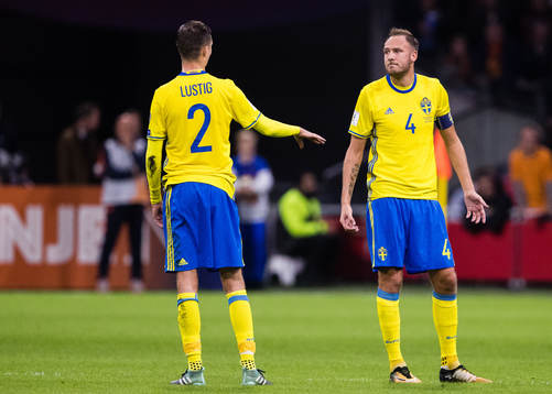 Sveriges Mikael Lustig och Andreas Granqvist
