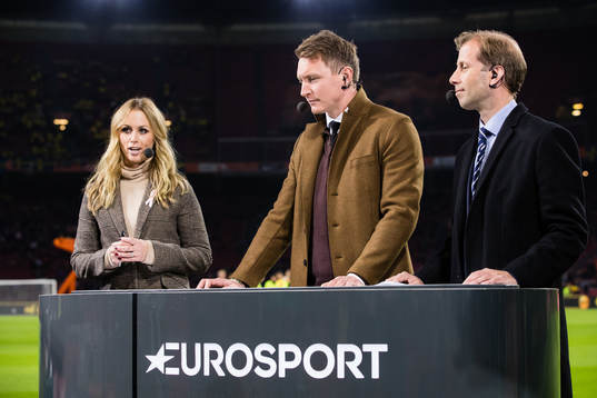 Karin Frick, Kim Källström och Simon Bank i Eurosports