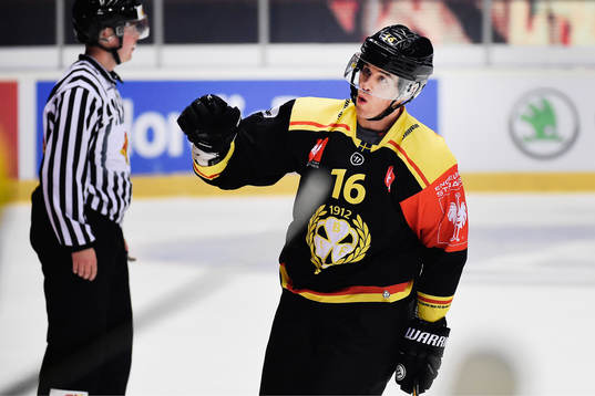 Daniel Paille of Brynäs celebrates